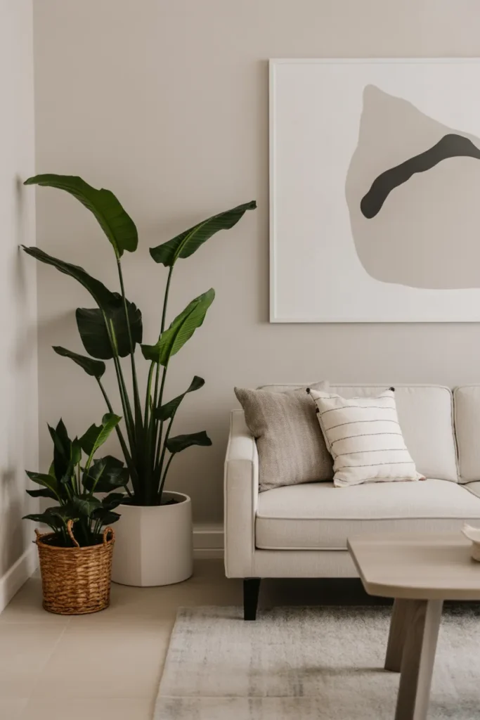 Minimalist Living Room with Indoor Greenery