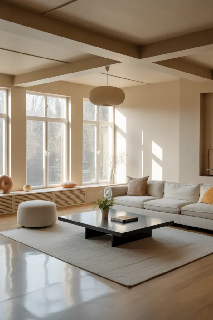 Minimalist Living Room with Large Windows