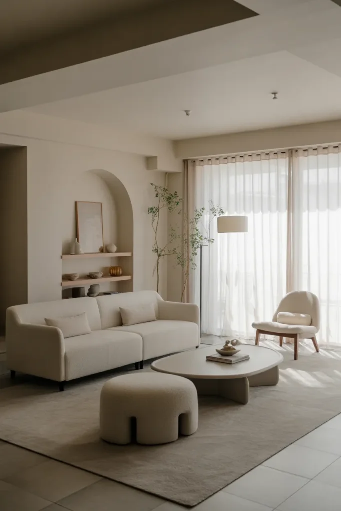 Minimalist Living Room with Low-Profile Furniture