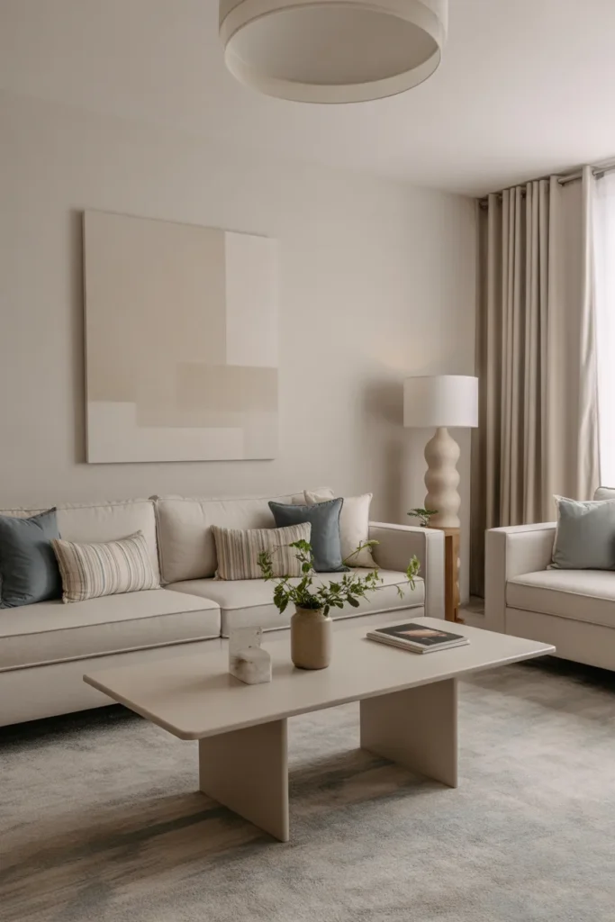 Minimalist Living Room with Subtle Accent Colors