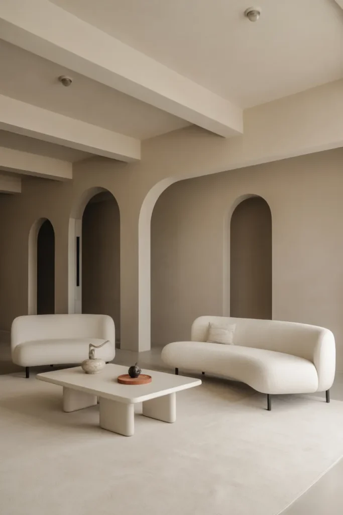 Minimalist Luxury Living Room with Sculptural Furniture