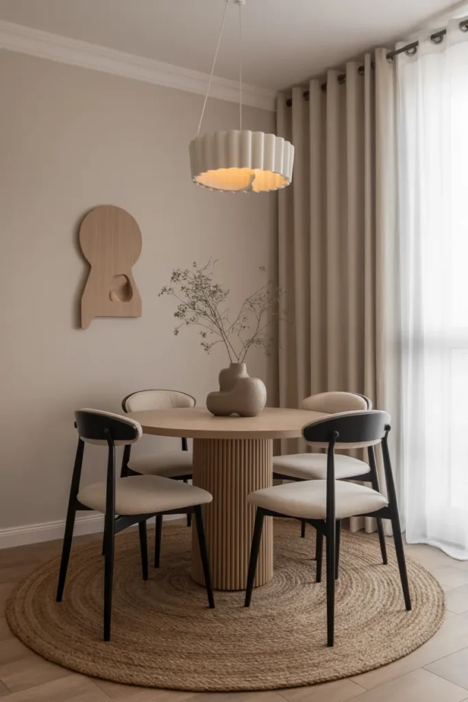 Minimalist Round Table Setup