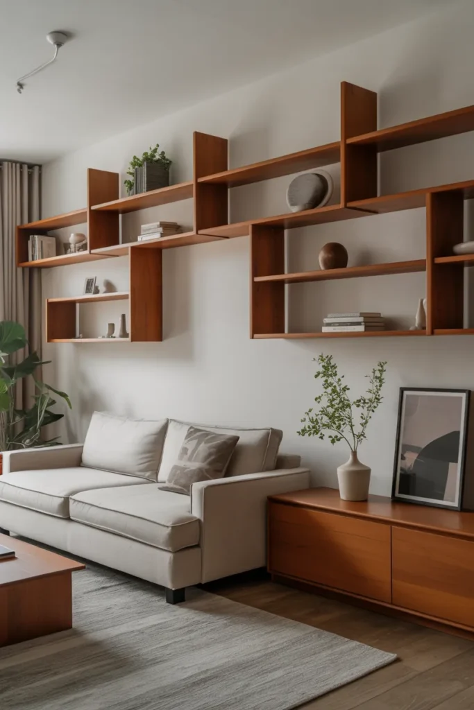 Minimalist Shelving with Hidden Storage