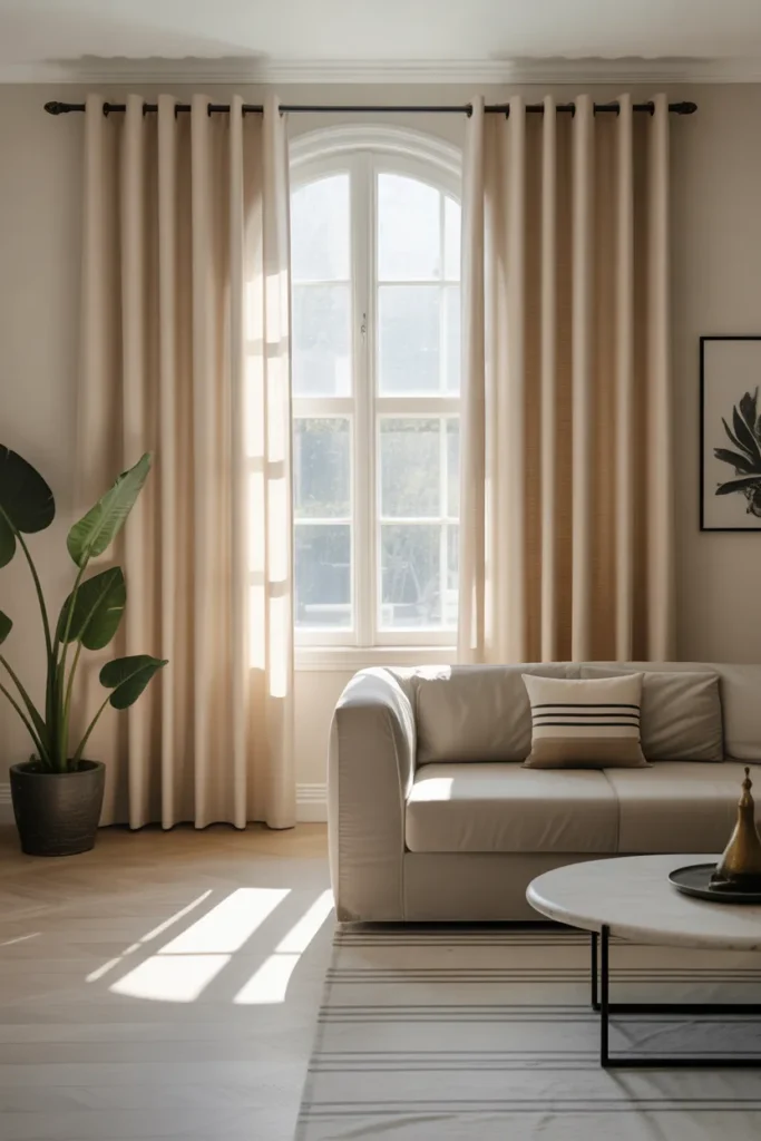 Minimalist Solid-Colored Curtains