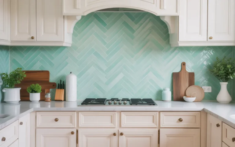 Mint Green Chevron Tiles for Fresh Vibes