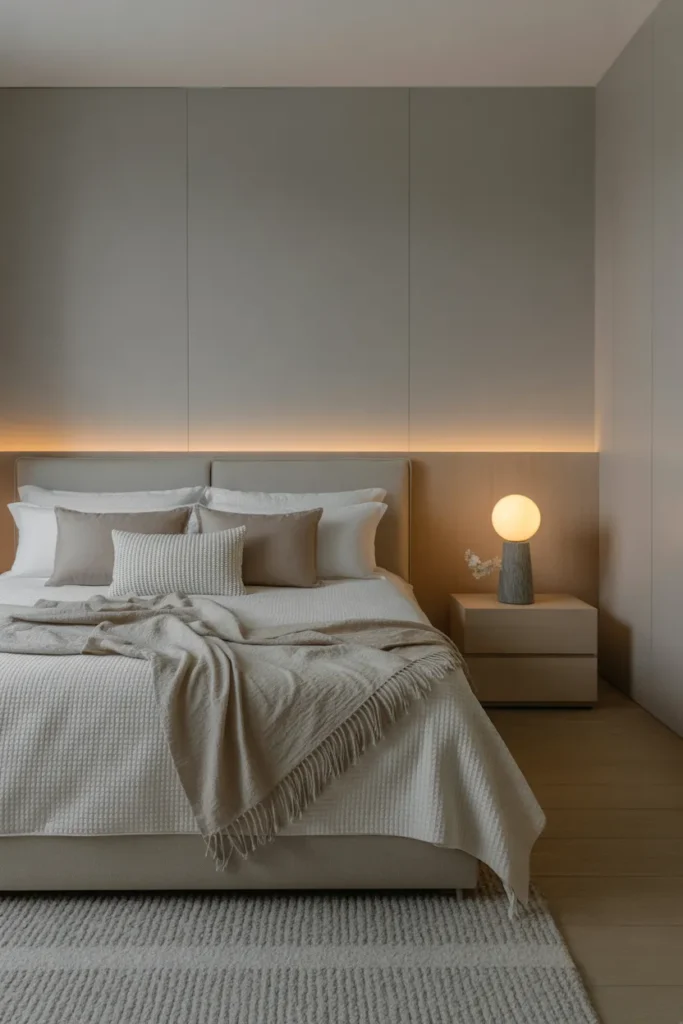 Modern Bedroom with Soft Ambient Color Palette