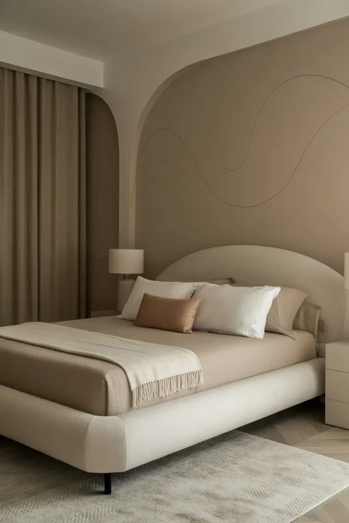 Modern Bedroom with Soft Curved Furniture