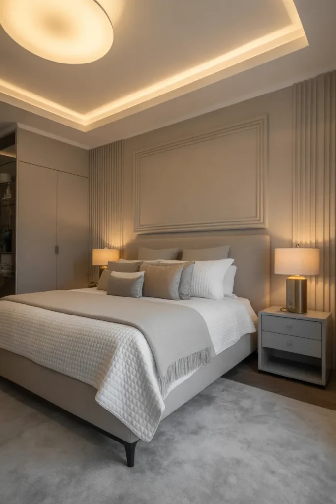 Modern Bedroom with Soft Layered Lighting