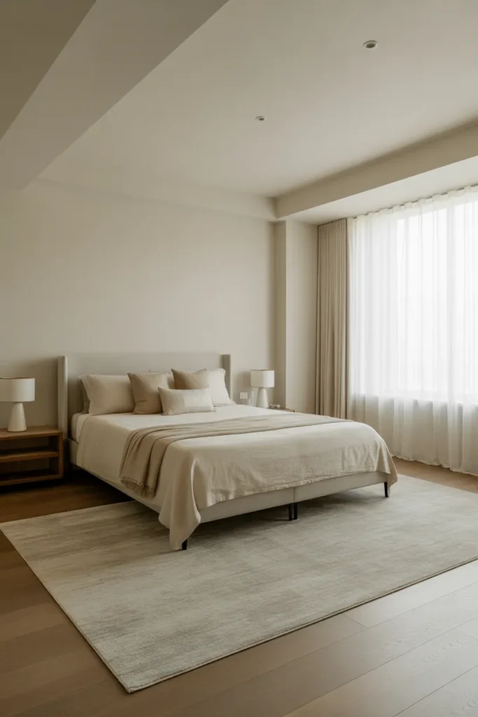 Modern Bedroom with Statement Area Rug