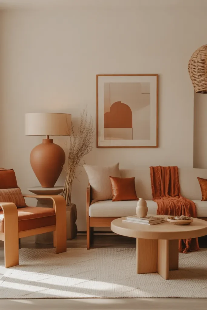 Modern Cozy Living Room with Earthy Accents