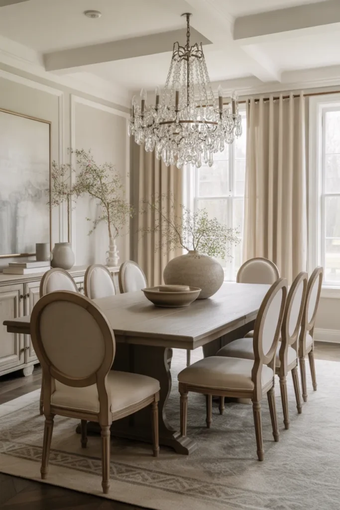 Modern Dining Room with Statement Lighting