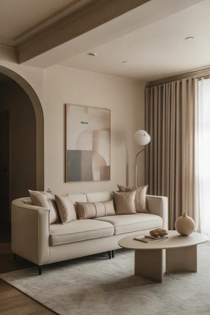 Modern Elegant Living Room with Seamless Color Harmony