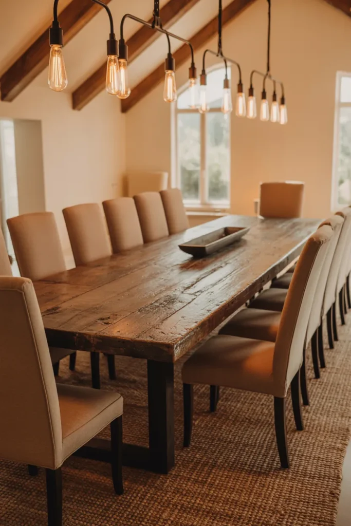 Modern Farmhouse Dining Room with Rustic Elements