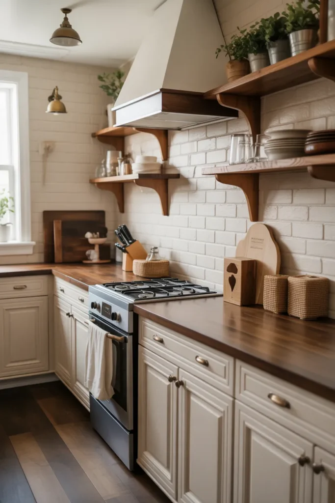 Modern Farmhouse Kitchen with Dark Wood Accents