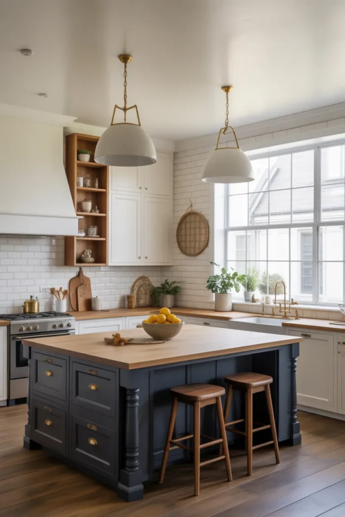 Modern Farmhouse Kitchen with Two-Tone Cabinets
