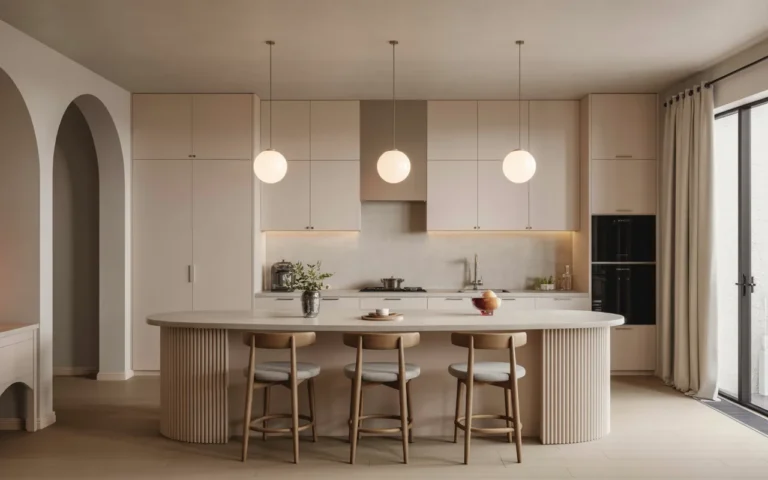 Modern Kitchen with Curved Island Design,