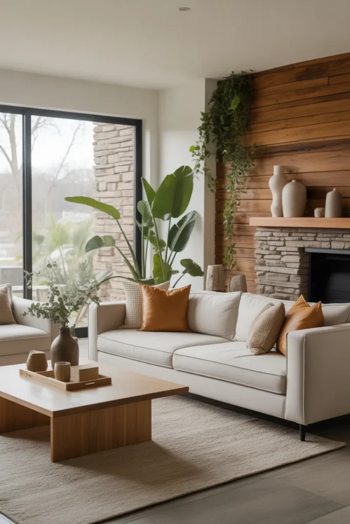 Modern Living Room With Natural Elements