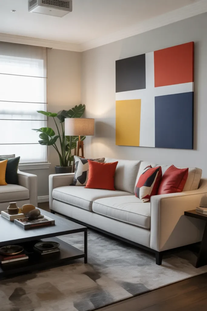 Modern Living Room with Bold Accents