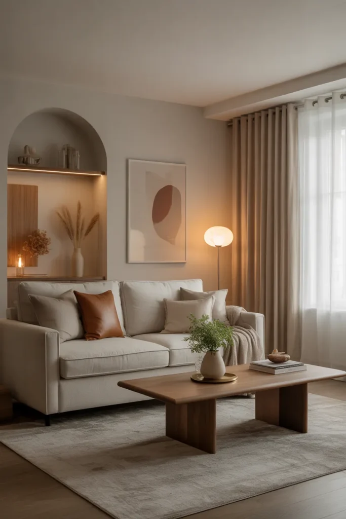 Modern Living Room with Cozy Minimal Styling