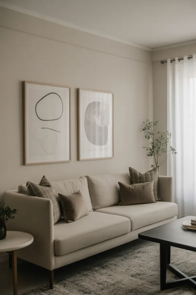 Modern Living Room with Minimal Wall Art