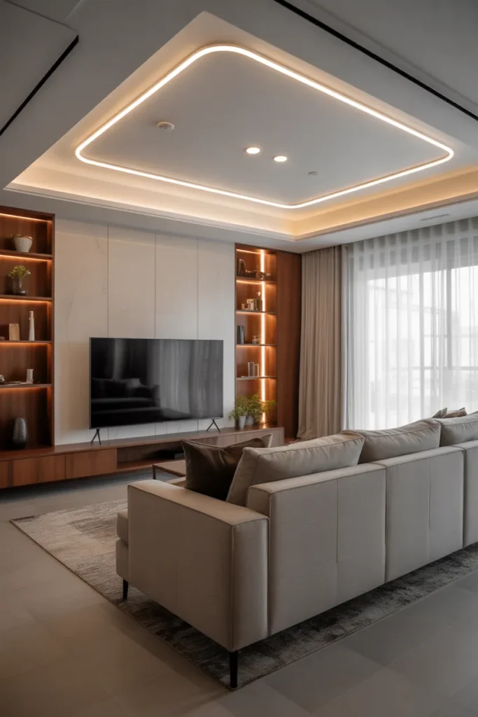 Modern Living Room with Smart Technology Integration