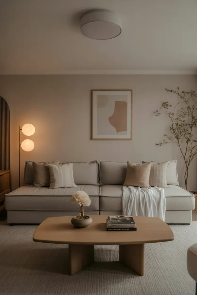 Modern Living Room with Soft Neutral Layers