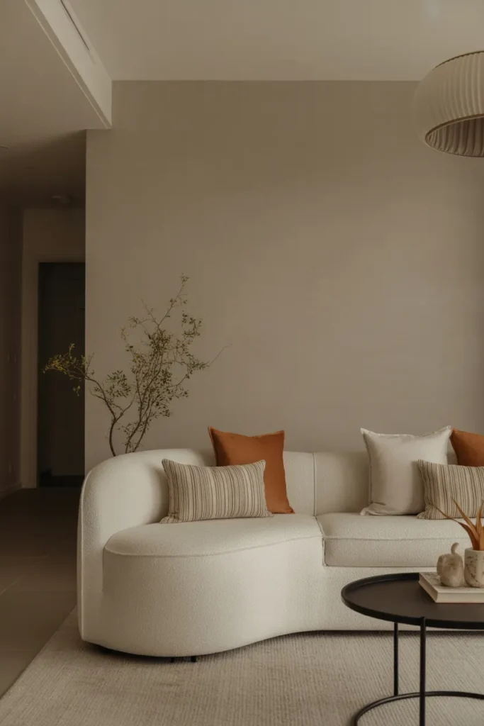 Modern Living Room with Textured Accent Wall