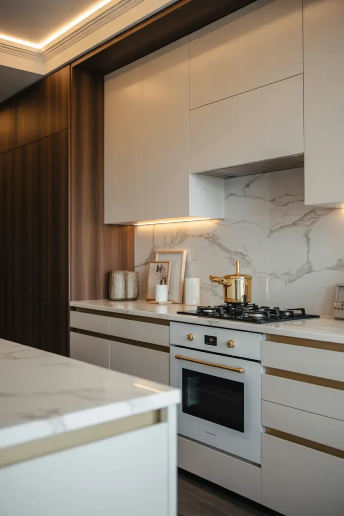 Modern Luxe Kitchen with Marble Accents