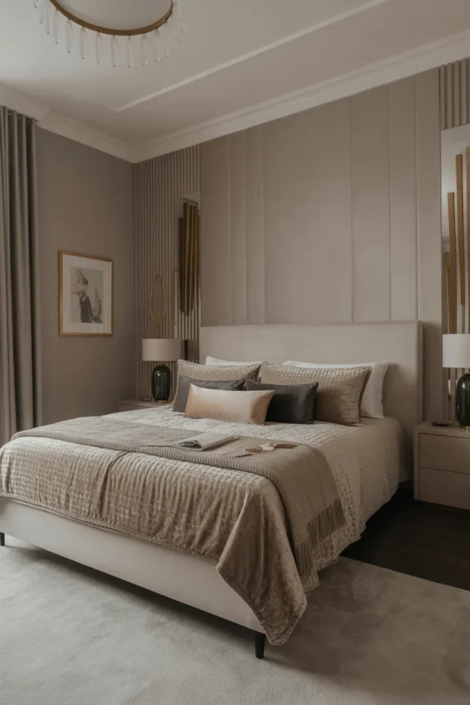 Modern Luxury Bedroom With Velvet Accents