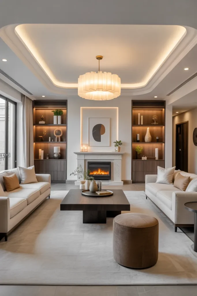 Modern Luxury Living Room with Open-Concept Layout