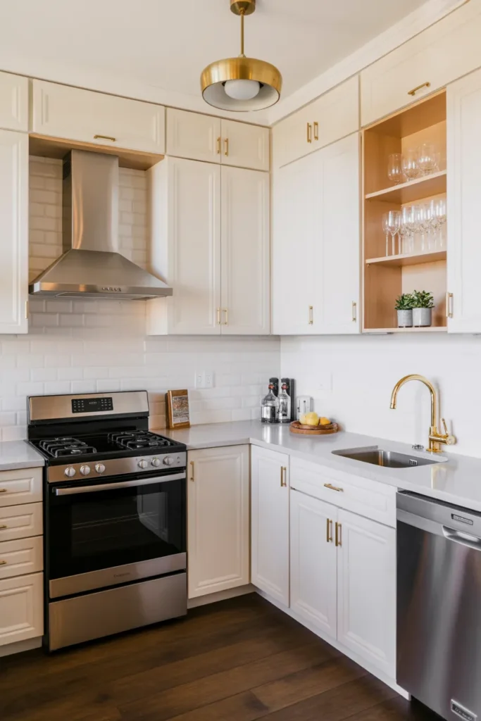 Modern Small Kitchen with Metallic Accents