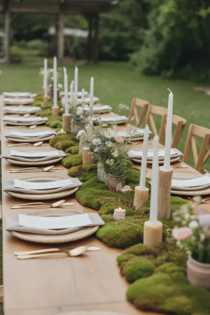 Moss and Woodland Table Decor