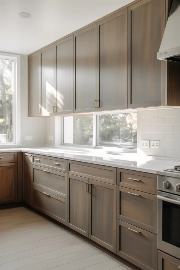 Mushroom Gray Kitchen Cabinets for Soft Neutral Style