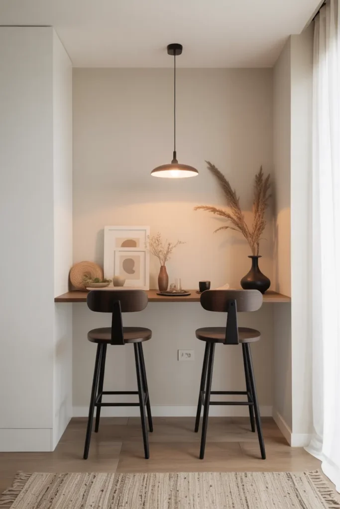 Narrow Bar Table with Stools