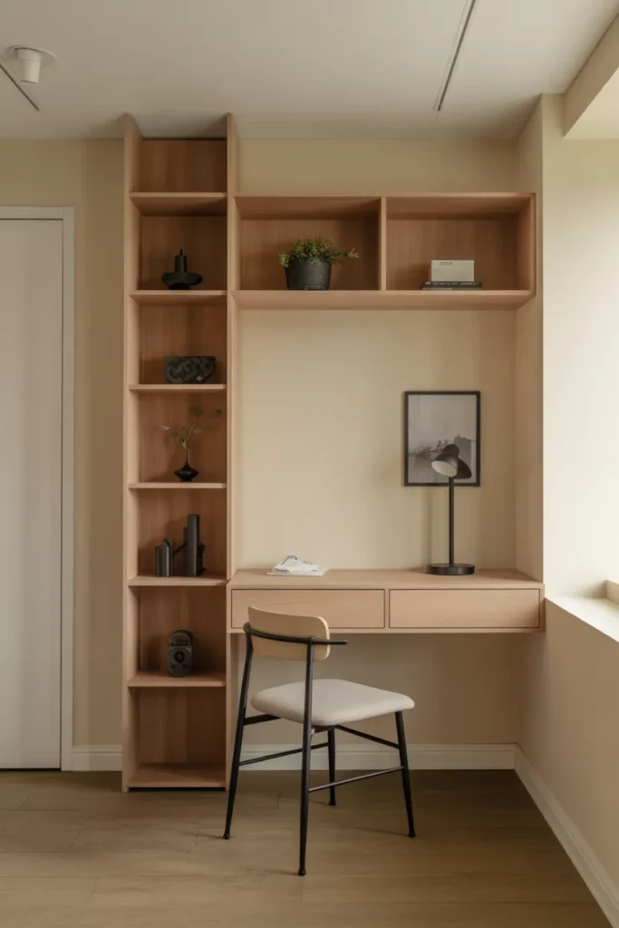 Narrow Console Desk with Vertical Storage