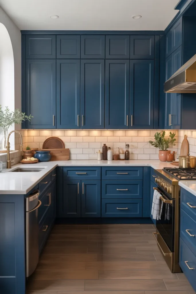 Navy Blue Cabinets for a Bold Statement
