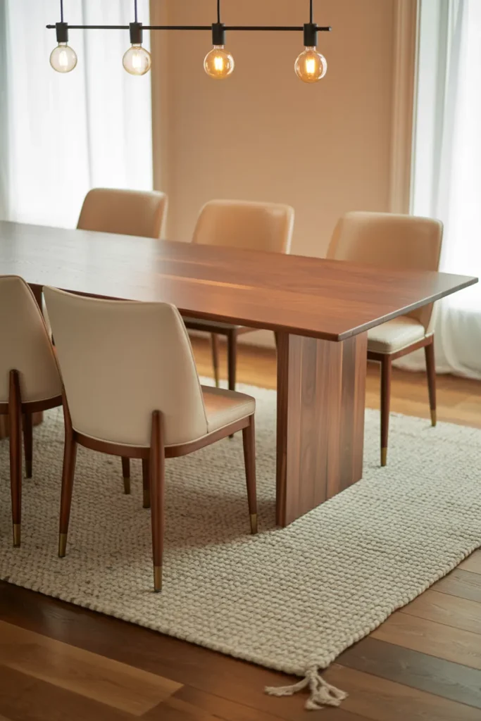 Neutral Toned Dining Room with Layered Textures