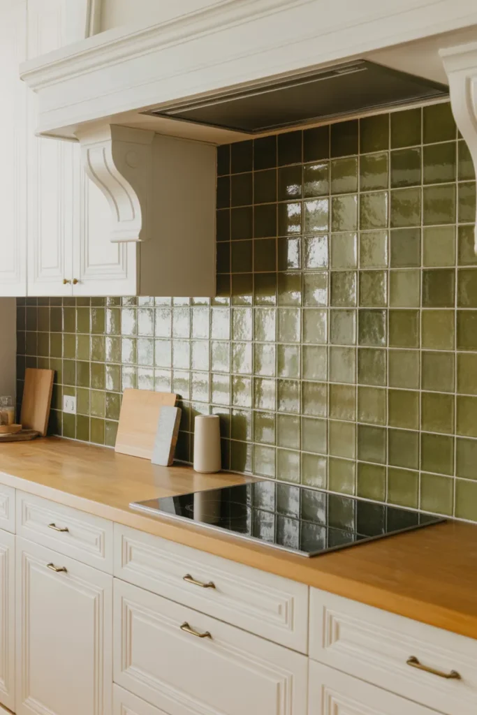 Olive Green Tiles with Matte Finish