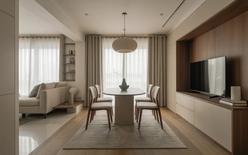 Open-Concept Dining with Visual Separation