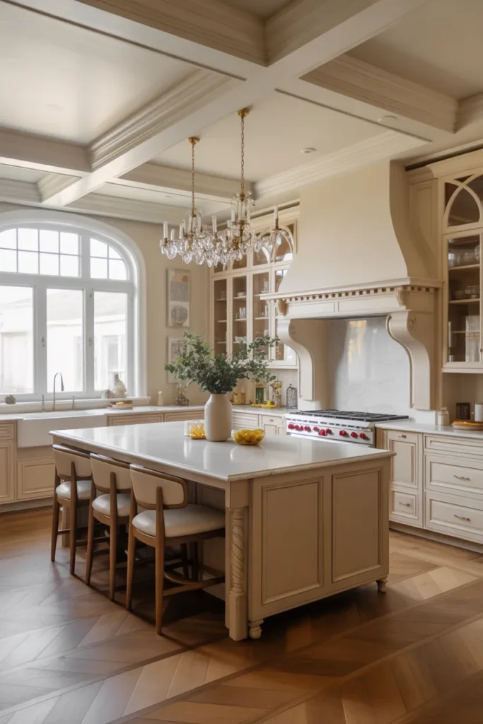 Open-Concept Luxury Kitchen with Grand Island Seating