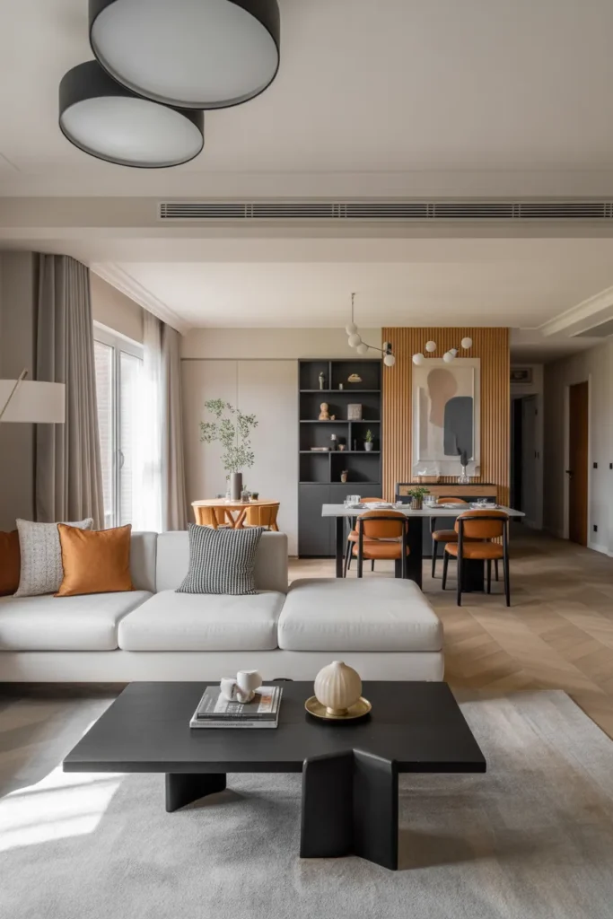 Open-Plan Living Room With Integrated Dining