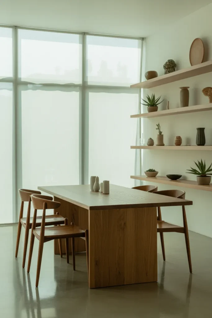 Open Shelving Dining Room with Greenery