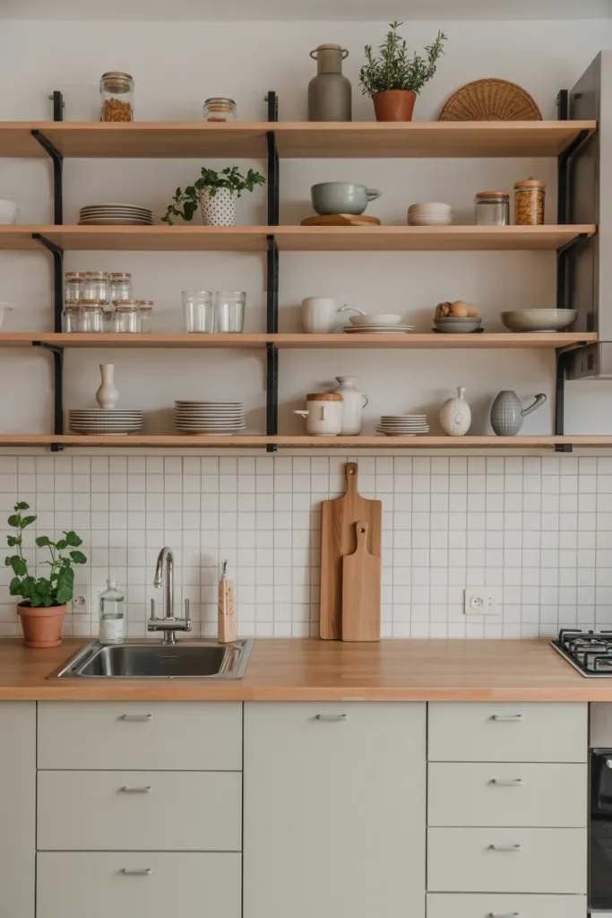 Open Shelving to Create Visual Space