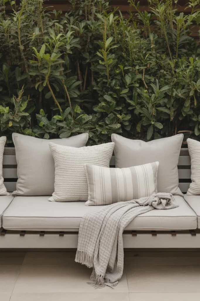 Outdoor Benches Styled as Lounge Seating