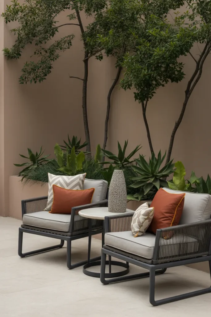 Outdoor Chairs with Statement Cushions