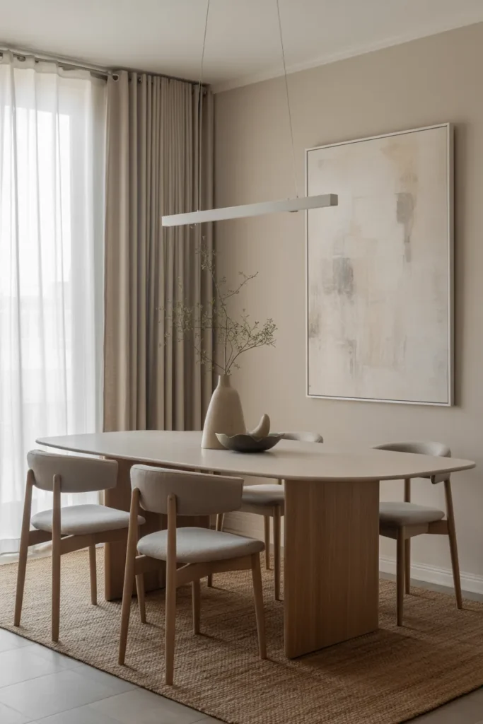Oval Table with Slim Profile Chairs