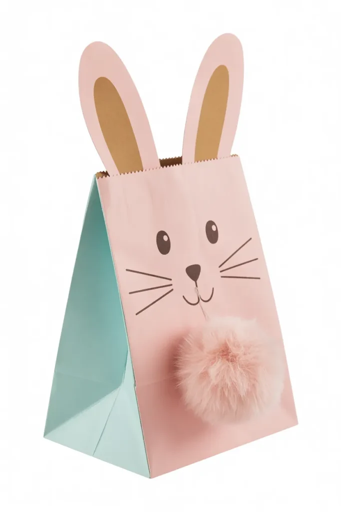 Paper Bunny Bag with Pom-Pom Tail