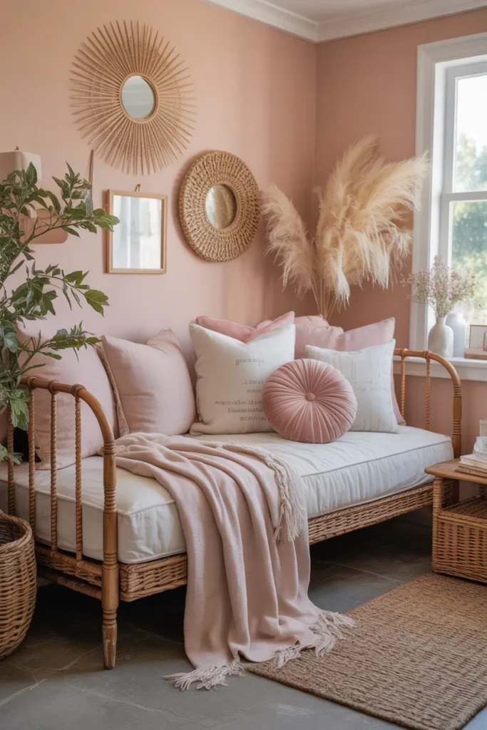 Pink Daybed Lounge Area