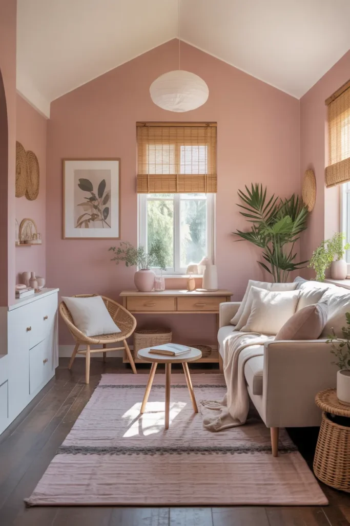 Pink Window Seat with Storage