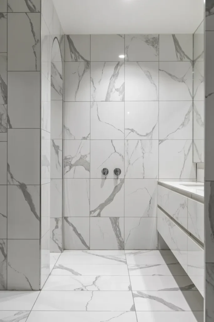 Polished Porcelain Marble-Look Tiles